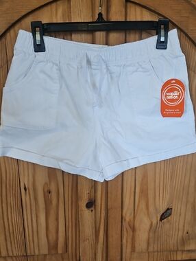 wonder nation White Elastic-Waist Casual Athletic Shorts